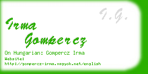 irma gompercz business card